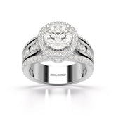 3.78 CT Round Cut Halo Lab Diamond Ring